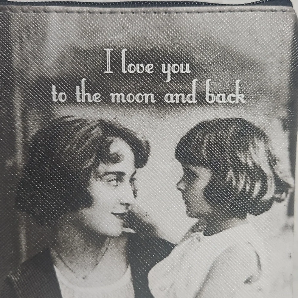 I love you to the moon and back mother & daughter coin or makeup mini pouch